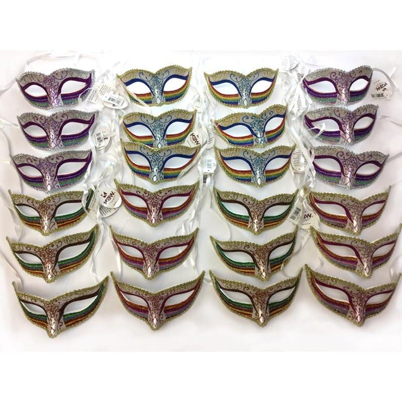 Rainbow Venetian Half Mask 8