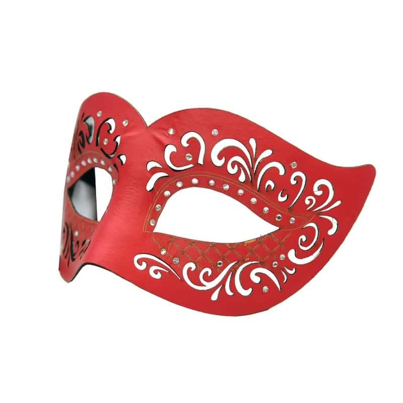 Red Leather Venetian Mask 3