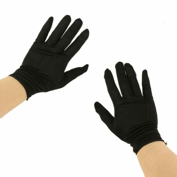 Costume Gloves Wrist Length Black 1