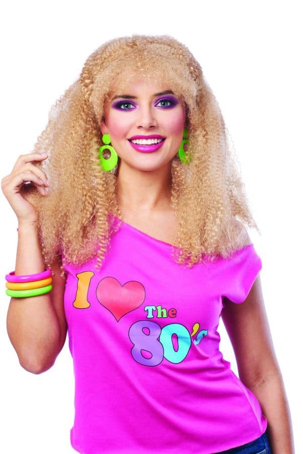 80's Crimped Blonde Wig 1