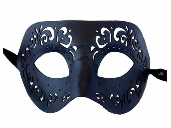 Leather Cut Black Mask w/ Design 1