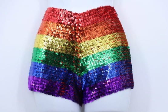 Sequin Stretchy Rainbow Shorts 2