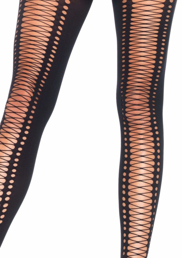 Faux Lace Up Tights 2