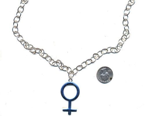 Female Symbol Silver Necklace 7