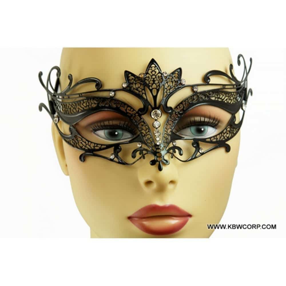 Laser Cut Black Jeweled Mask 2