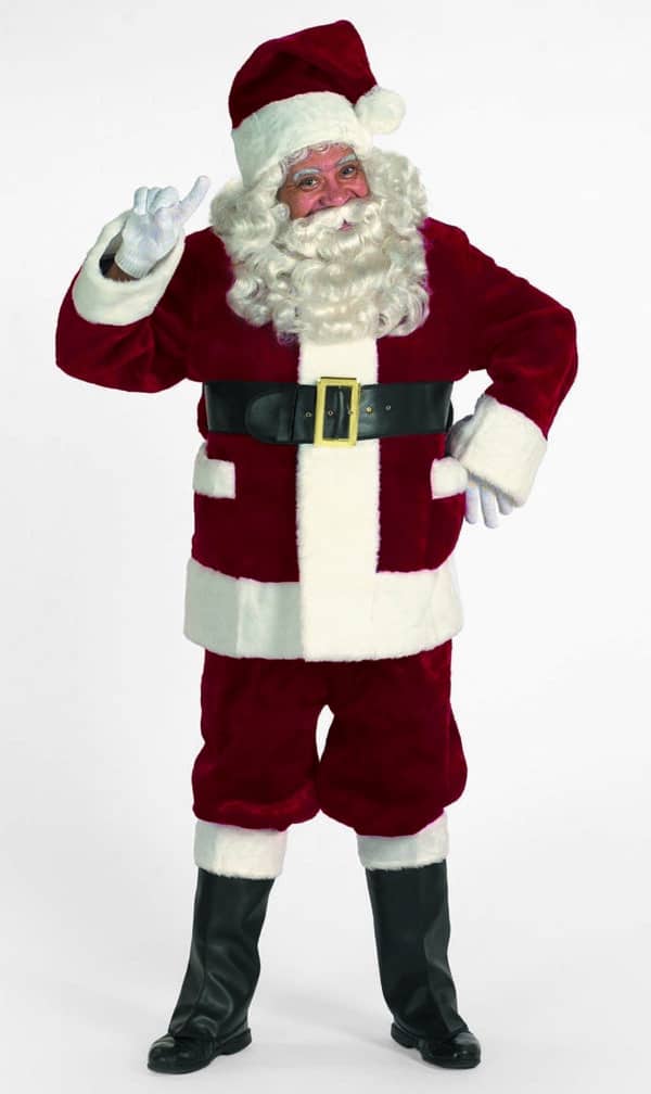 Burgundy Deluxe Santa Suit with Outside Pockets 1