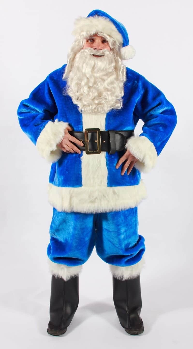 Blue Plush Santa Suit 1