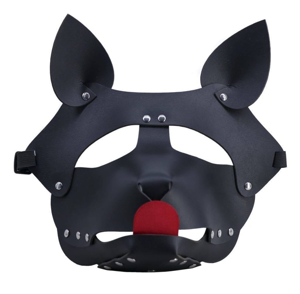 Black Leather Dog Mask 12