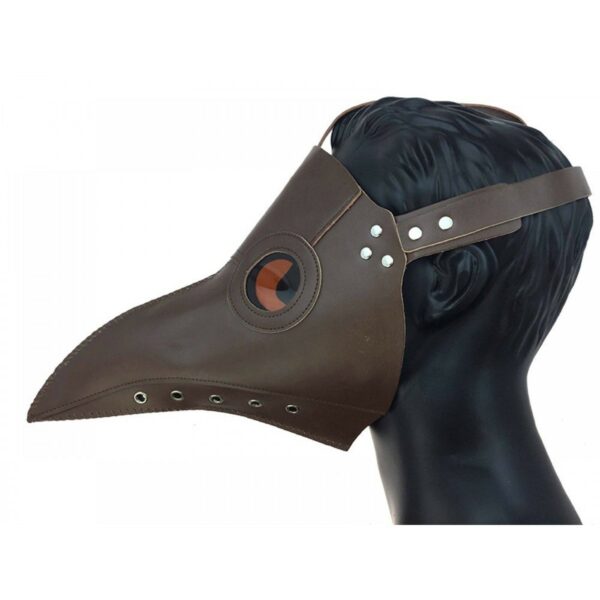 Brown Faux Leather Plague Doctor Mask 1