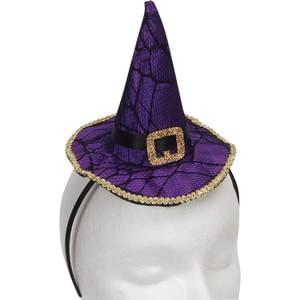 Mini Purple Witch Hat Headband 2