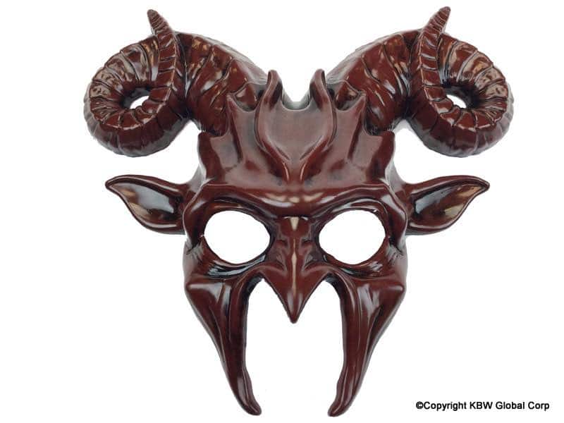 Smooth Red Ram Horn Devil Mask 4