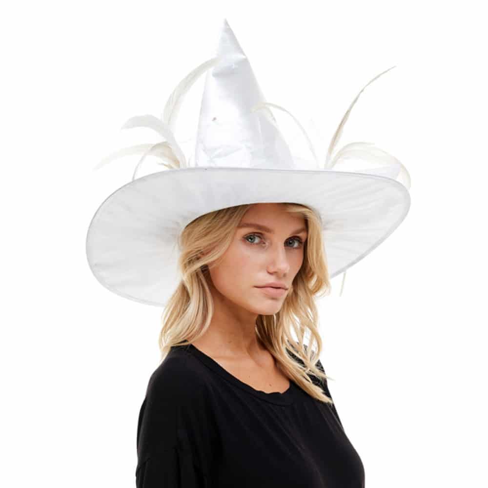 Light Up White Witch Hat 7