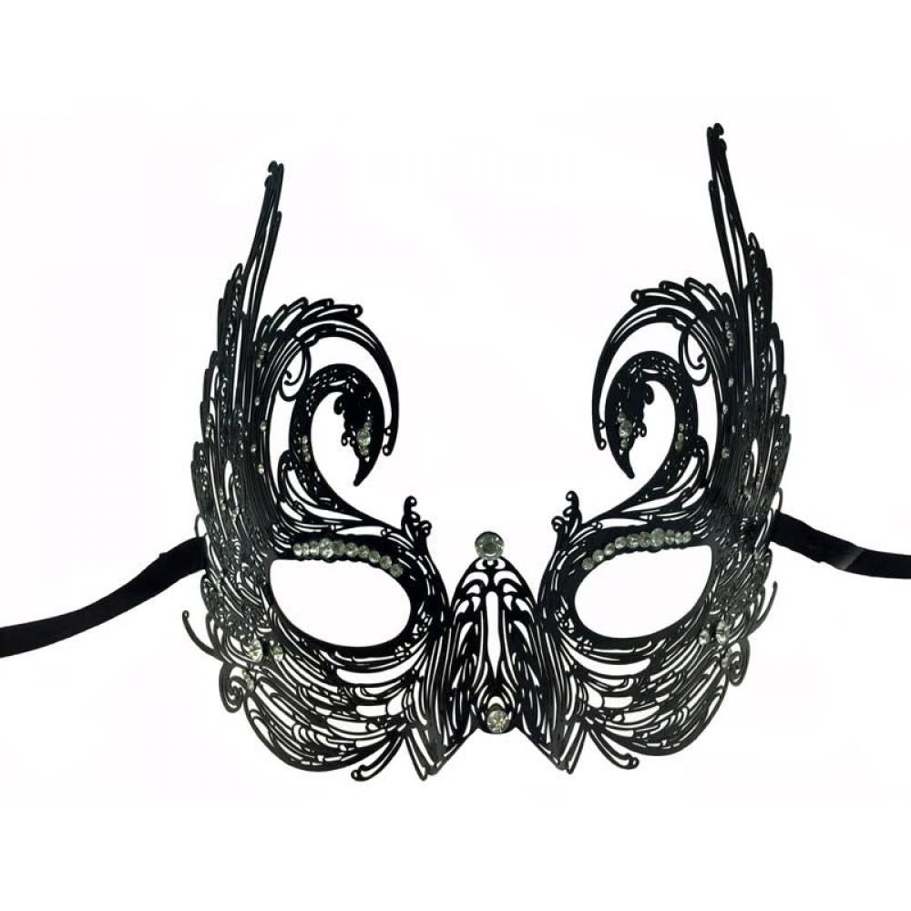 Laser Cut Metal Swan Style Venetian Mask 5