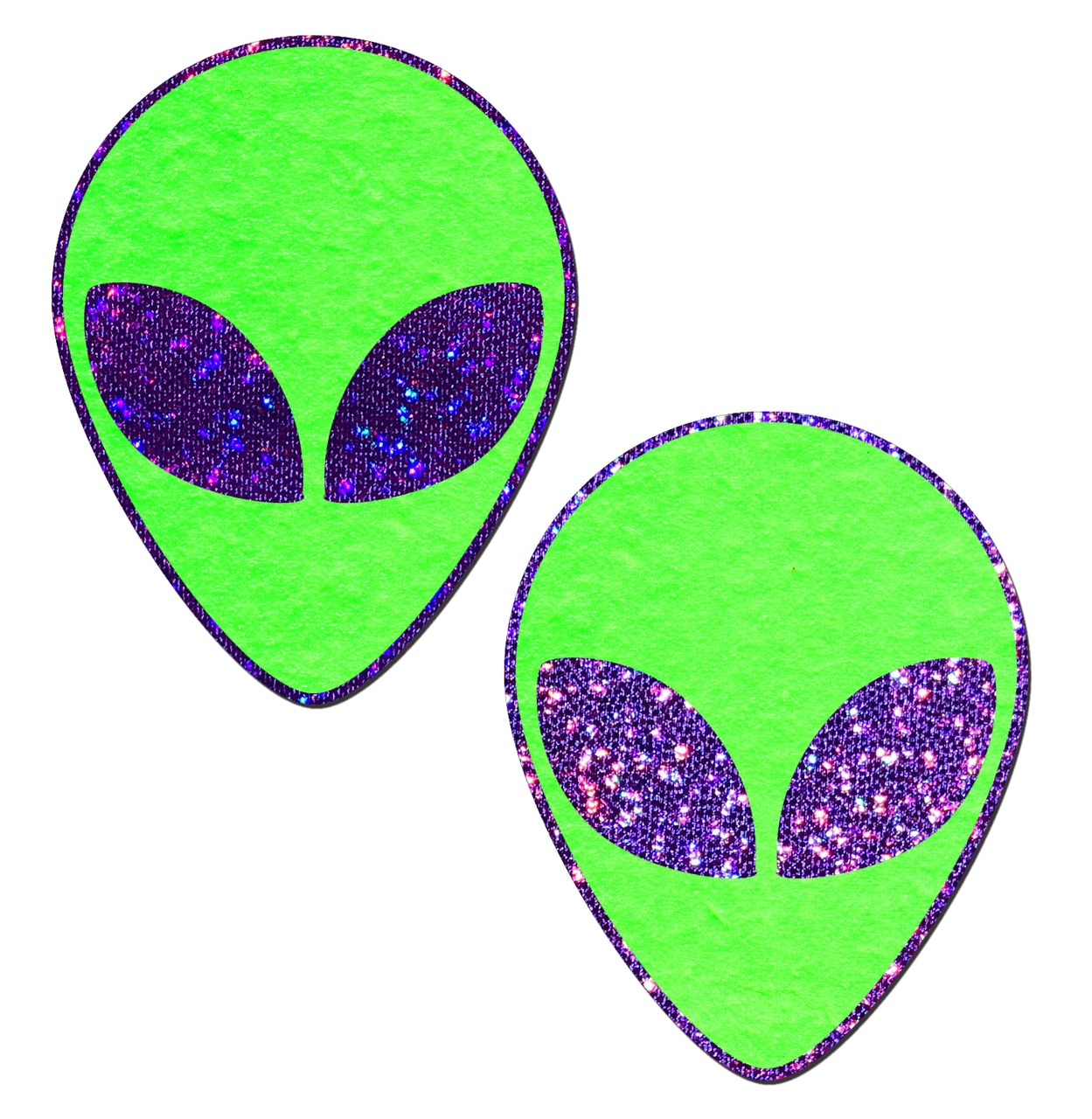 Alien: Glow in the Dark with Glittering Purple Eyes Nipple Pasties 10
