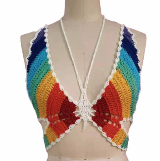 Rainbow Butterfly Crochet Top 3