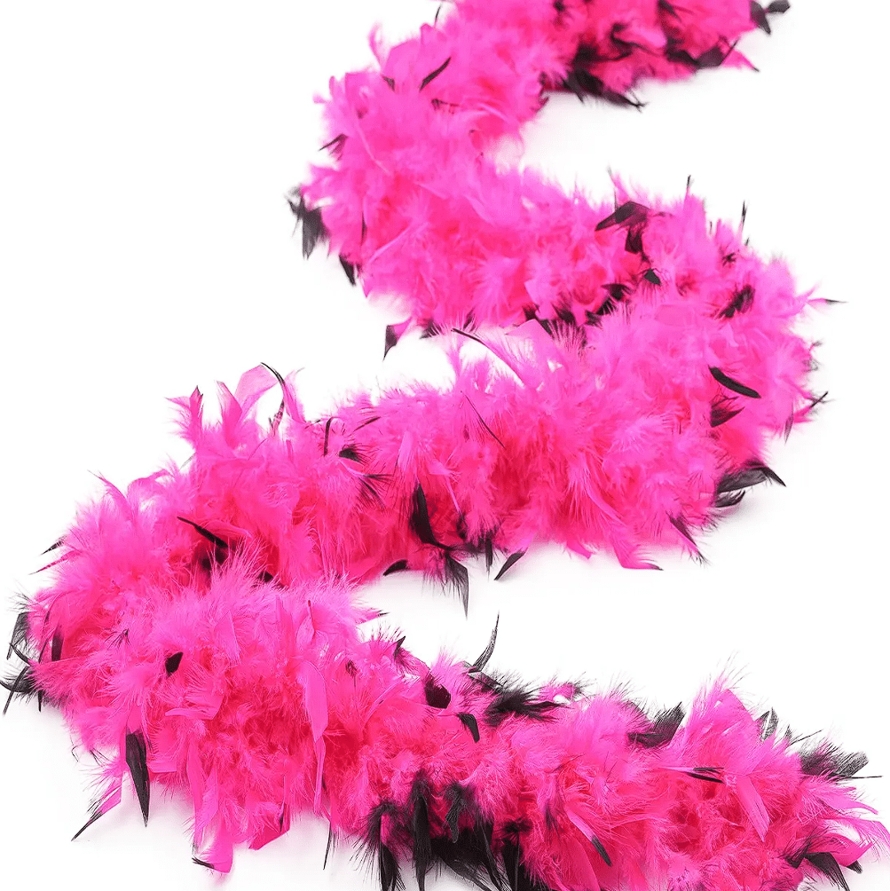 Fluffy Feather Boa: White with Pink Tips