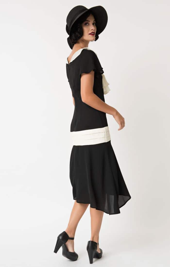 Black & Cream Wilshire Flapper Day Dress 3