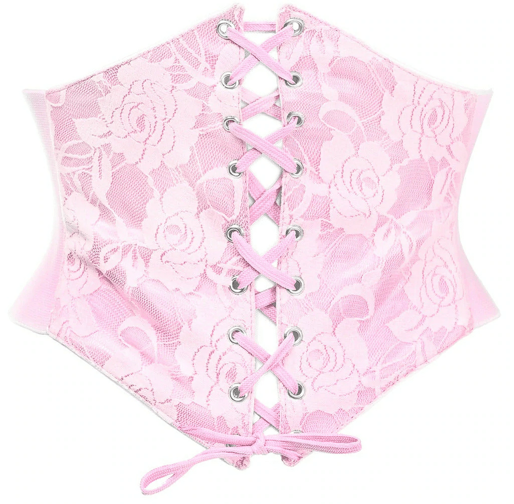 Light Pink Lace Corset Belt Cincher 2